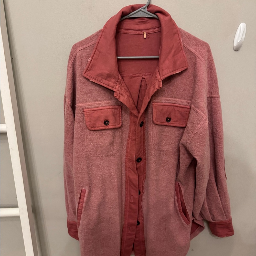 Free People Dusty Rose Teddy Jacket